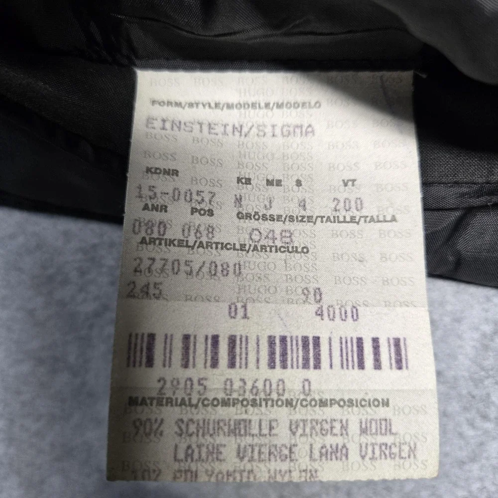Hugo Boss Suit Jacket Mens 42R Gray Wool Einstein Sigma 3 Button Business Blazer